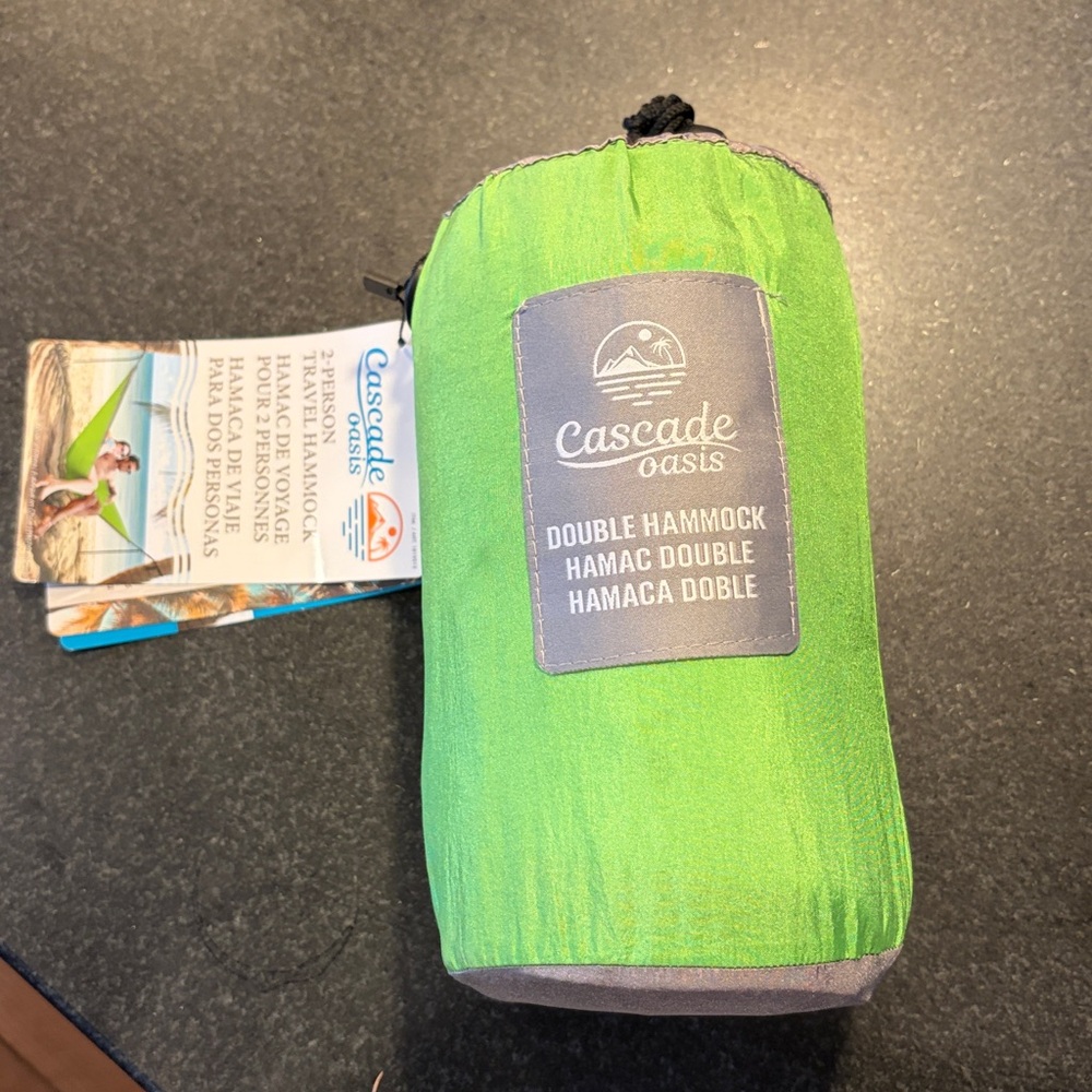 Cascade Oasis 2 Person Lightweight Nylon Travel Hammock With Straps Storage Bag
